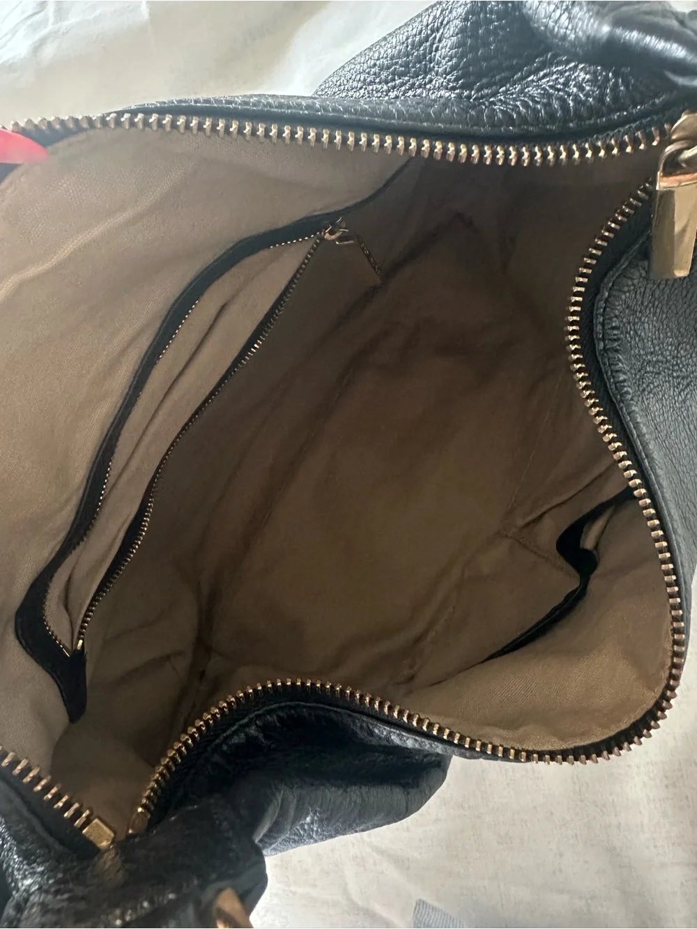 Tory Burch Leather Hobo Bag Black